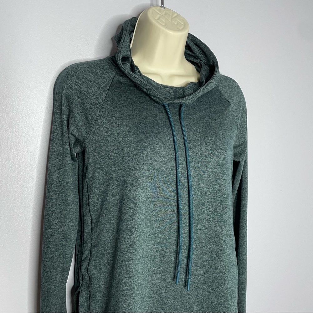 Athleta Uptempo Elevate Hoodie Sweatshirt Bali Green Oceanic Teal - Picture 4 of 10